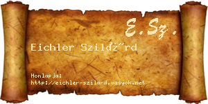 Eichler Szilárd névjegykártya